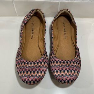 Lucky Brand Emmie Women’s Chevron Print Flats Size 8